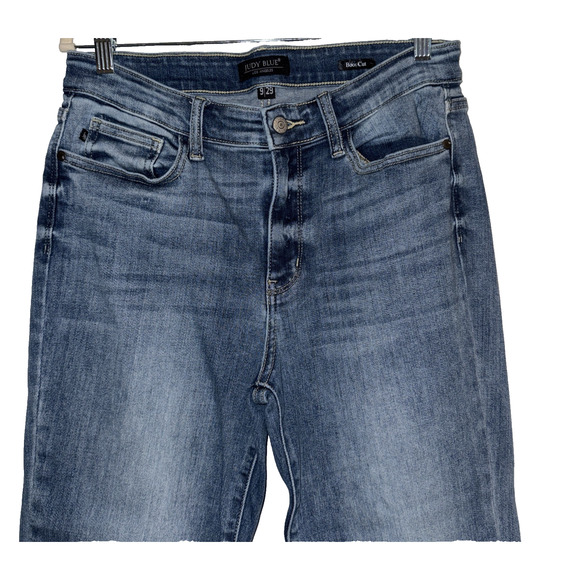 Judy Blue Jeans Sz 9/29 Blue Bootcut Raw Hem Stretch Slimming Comfort - Picture 2 of 9